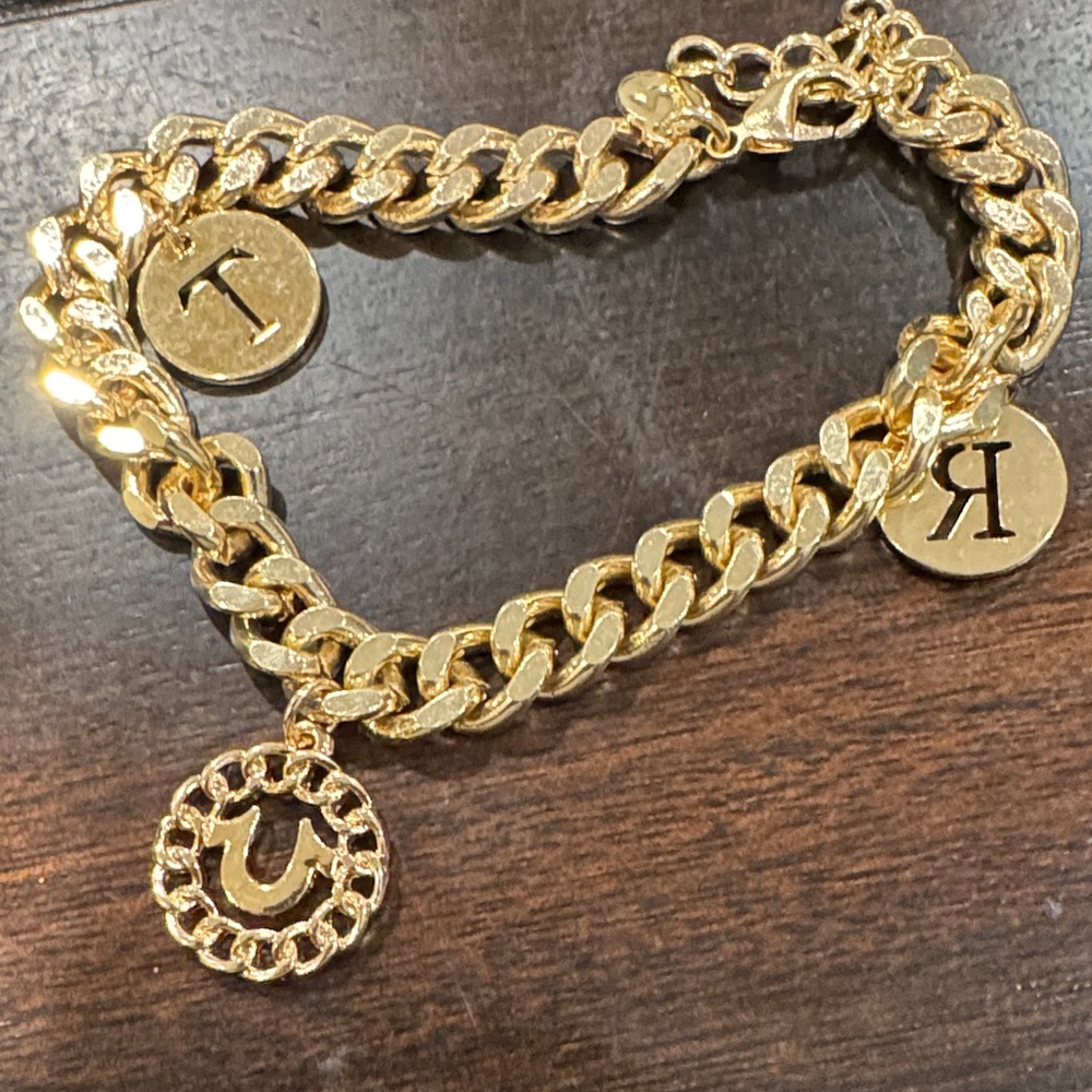 True Religion Gold Charm Bracelet